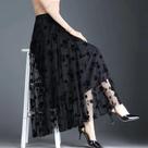 Saia Midi Floral de Tule - Estilo Coreano Casual e Elegante para o Verão