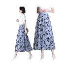 Saia Midi Floral De Tule Para Mulheres, Moda De Verão Casual, Saias Soltas Em Malha Para Mulheres