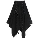 Saia Midi Gótica Punk Y2K com Gravata e Fivela - Estilo Dark