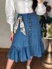 Saia midi jeans