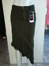 Saia midi jeans com elastano