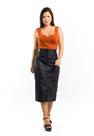 Saia Midi Jeans Resinada