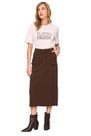 Saia Midi Lado Avesso Marrom L130269 - Saia Midi Lado Avesso Marrom L130269 -