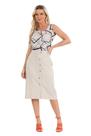Saia Midi Linho Premium Robe Belle - Natural
