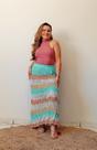 Saia Midi Longa Tricot Rendado Tendencia Verao Moda Feminina