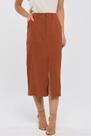 Saia Midi PKS Alfaiataria Em Viscose Marrom Saia Midi PKS Alfaiataria Em Viscose Marrom