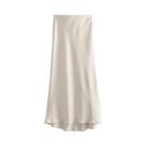 Saia Midi Plissada de Cetim Vintage - Cintura Elástica - Estilo Chique Willshela