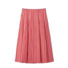 Saia Midi Plissada Listrada De Cintura Alta Para Mulheres, Estilo Vintage A-Line Com Zíper, Saia