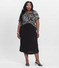 Saia Midi Plus Size em Viscose Secret Glam Preto