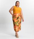 Saia Midi Plus Size Secret Glam Laranja Saia Midi Plus Size Secret Glam Laranja
