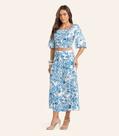 Saia Midi Viscose Khyara Feminina Endless Bege