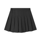 Saia Mini Plissada De Cintura Alta Para Meninas Adolescentes, Cor Sólida, Casual, Com Cintura
