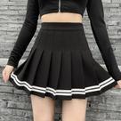 Saia Mini Plissada Listrada De Cintura Alta Para Mulheres, Elástica, Modelo A, Moda De Dança De