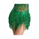 Saia Mini Sexy Com Franjas De Lantejoulas Para Mulheres, Ideal Para Dança Do Ventre, Performance Em