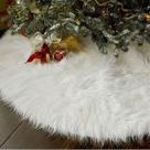 Saia P/ Arvore De Natal Pelúcia Pelo Alto 7cm Branco 80cm Saia P/ Arvore De Natal Pelúcia Pelo Alto 7cm Branco 80cm