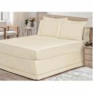 Saia P/ Cama Box Solteiro 01 Peça Palha - Bordados Ricardo