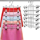 Saia Pants Hangers Lumigens de 6 camadas com gancho giratório de 360, pacote com 2
