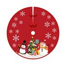 Saia Para Árvore De Natal Xadrez Vermelha E Preta Com Estampa De Floco De Neve E Almofada De Saia Para Árvore De Natal Xadrez Vermelha E Preta Com Estampa De Floco De Neve E Almofada De