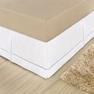 Saia para cama box casal king ponto palito percal 180 fios 01 pç branca