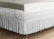 Saia Para Colchão Cama Box King Ajustavel Com Elastico Love4Home Malha Milao Branco