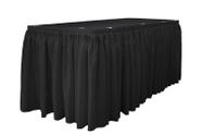 Saia para Mesa LA Linen em Popeline de Poliéster 640x74 cm Preta