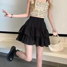 Saia Plissada Branca Em a Para Mulheres Com Babados Estilo Preppy Cintura Elástica Ajustada Casual