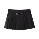 Saia Plissada Feminina com Cinto e Zíper Lateral - Cintura Média Saia Plissada Feminina com Cinto e Zíper Lateral - Cintura Média