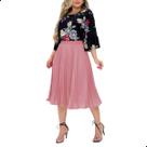 Saia Plissada Midi Crepe Moda Evangélica