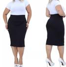 Saia Preta Reta Preta Social Evangêlica Com Lycra p ao g4 Plus Size