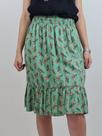 Saia Primavera Pretty Girl Floral Verde 100% Viscose Feminino Blufera Jeans 21209-7