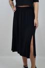 Saia Rafaela Pretty Girl Preta 97% Viscose e 3% Elastano Com Fenda Na Lateral 21810-1
