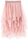 Saia Reaowazo Midi de tule em camadas, cintura de alta elasticidade, rosa