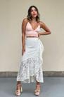 Saia renda midi peplum