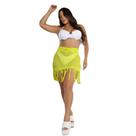 Saia Saida Moda Praia Praia Tricot Franjas Cintura Alta