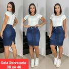Saia secretaria jeans