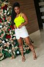 Saia sem lycra Preta Pink