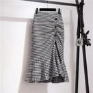 Saia Sereia De Cintura Alta Para Mulheres, Estilo Vintage Com Botões, Moda Coreana, Comprimento