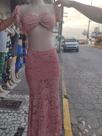 Saia sereia renda com crop