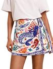 Saia Sujama Summer Boho com estampa floral, mini roupa de praia