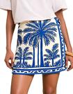 Saia Sujama Summer Boho Floral Print Wrap Wrap Mini para mulheres