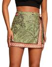 Saia Sujama Summer Boho Floral Print Wrap Wrap Mini para mulheres