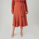 Saia susie midi evasê crepe heavy flow feminino