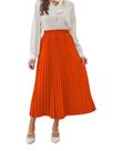 Saia SweatyRocks com pregas compridas para mulheres, laranja queimada, XL