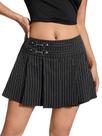 Saia SweatyRocks Y2k Plissada Stripe A Line Mini Poliéster Cinza