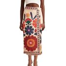 Saia Talakeno Floral Wrap Midi para mulheres, vermelha de verão Saia Talakeno Floral Wrap Midi para mulheres, vermelha de verão