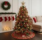 Saia Tapete Forrada Em Tecido Para Árvore De Natal 60 Cm