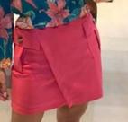 Saia Transpasse Cor Rosa G