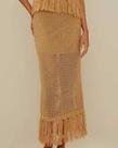 saia tricot franja lurex midi dourado