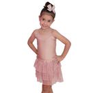 Saia Tule Camadas Bege Rose