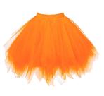 Saia tutu BIFINI 80's em camadas de tule, anágua, laranja, tamanho M